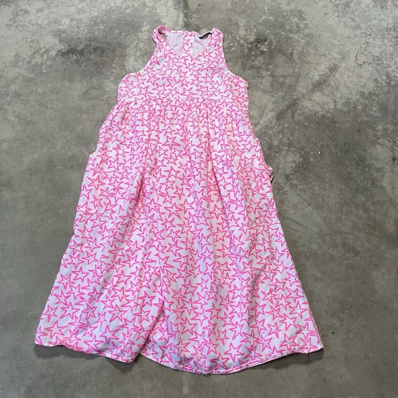 Stella Maccartney Kids Girls Dress Size 12 Years White Pink Star Print Pockets - Picture 1 of 10